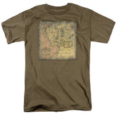 Lord Of The Rings Middle Earth Map Men's 18/1 Cotton Short-Sleeve T-Shirt